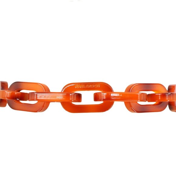 New Rara Avis Iris Apfel Chained Resin Chain Linked Link Necklace Tortoise Brown - Picture 4 of 5